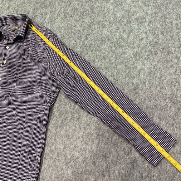 Peter Millar Summer Comfort Men's Button Up Long Sleeve Plaid Check Shirt Size L - Picture 10 of 11